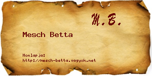Mesch Betta névjegykártya